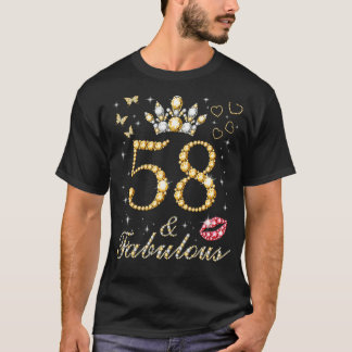 58 & Fabulous 58ste verjaardag 58 jaar oud en Fabu T-shirt