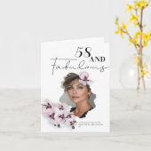 58 & Fabulous Orchid Photo Birthday Greeting Card Kaart (Gele Bloem)
