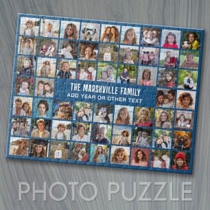 58 foto-collageraster met tekst - blauw legpuzzel