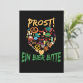 58.Funny Oktoberfest Prost Ein Bier Bitte Duitslan Save The Date (Staand voorkant)