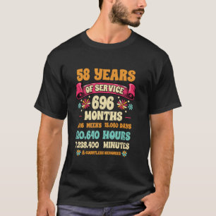 58 Jaar Dienst 58e Werkjubileum Voor T-shirt