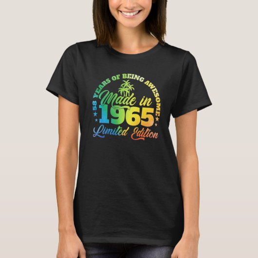 58 jaar geweldige in 1965 58 t-shirt (Voorkant)