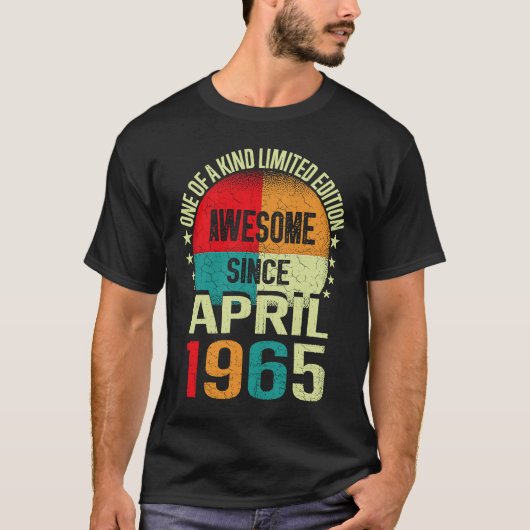 58 jaar Geweldige sinds APRIL 1965  58e geboorte T-shirt (Voorkant)