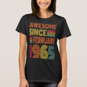58 jaar Geweldige sinds februari 1965 58ste geboor T-shirt