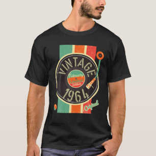 58 jaar Man 1964 februari Vinyl Turntabl T-shirt