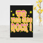 58 jaar - olds Rots! (Roze) Wenskaart Kaart (Gele Bloem)