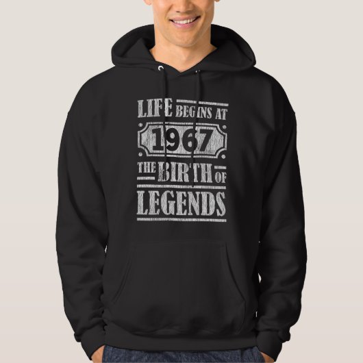 58 jaar oud 1967 Geboorte van de legende 58ste ver Hoodie (Voorkant)