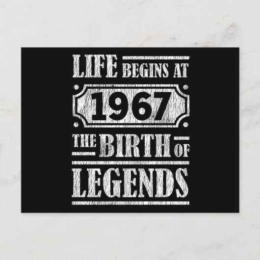 58 Jaar Oud 1967 Geboorte Van Een Legende 58ste Ve Briefkaart (Voorkant)