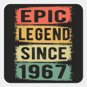 58 jaar oud Bday 1967 Epic Legend 58ste verjaardag Vierkante Sticker