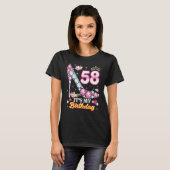 58 jaar oud Het is mijn 58e verjaardag, roze Diamo T-shirt (Voorkant volledig)
