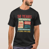 58 jaar oude 58e verjaardag droogte Bda T-shirt (Voorkant)