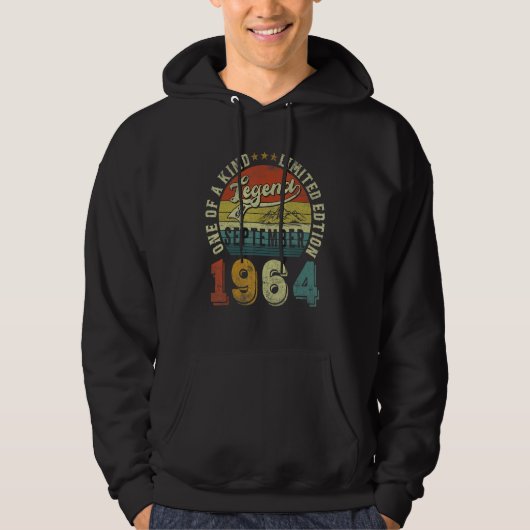 58 jaar oude 58e verjaardag Legende sinds septembe Hoodie (Voorkant)