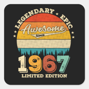 58 jaar oude Bday 1967 Geweldige 58e verjaardagsca Vierkante Sticker