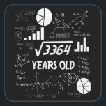58 jaar oude dagelijkse Wiskunde leraar 58e verjaa Vierkante Sticker<br><div class="desc">'Birthday Design' Voor iedereen die horoscopen zegt moeilijk & onberispelijk,  maar wel helemaal waard.Draag het met trots op het werk,  de schoolgymzaal is perfect voor een paar korte,  leggings of spijkerbroek voor een casual maar trendy look</div>