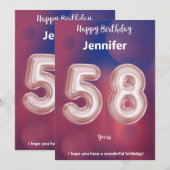 58-jarige Happy Birthday-kaart (Voorkant / Achterkant)