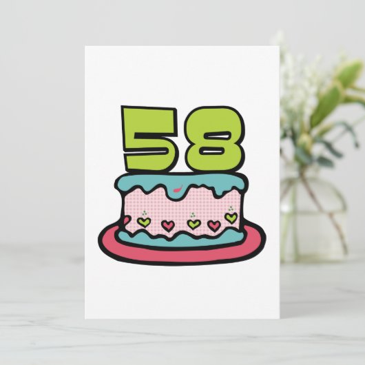 58-jarige verjaardagskaart kaart (Staand voorkant)