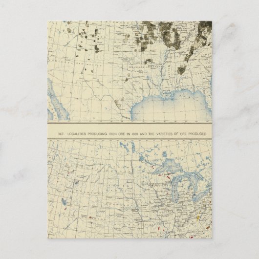 58 Steenkool 1890, ijzererts 1889 Briefkaart (Voorkant)