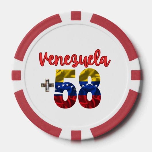 58 Venezuela Pride Authentieke Venezolaanse roots Poker Chips (Voorkant)