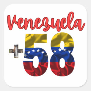 58 Venezuela Pride Authentieke Venezolaanse roots Vierkante Sticker