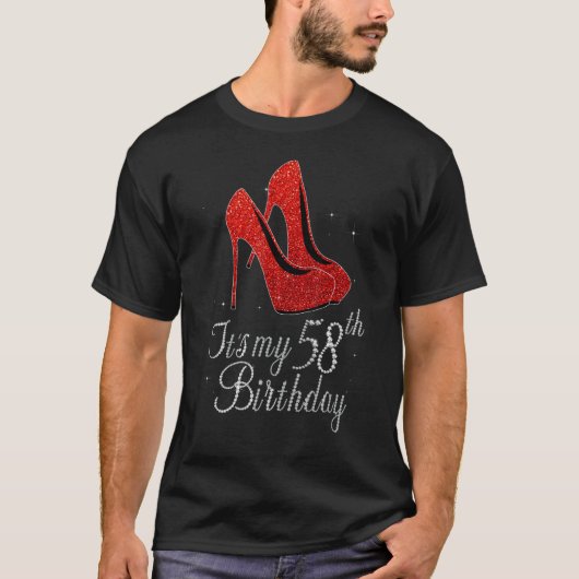 58 Years Old 1964 High Heels It's My 58th Birthday T-shirt (Voorkant)