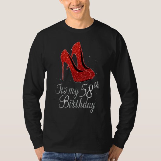 58 Years Old 1964 High Heels It's My 58th Birthday T-shirt (Voorkant)