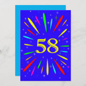 58e aanloopexplosie van de verjaardagspartij kaart (Voorkant / Achterkant)