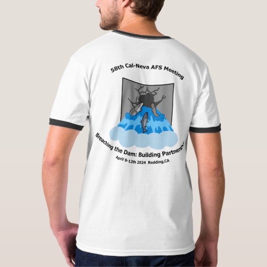 58e Cal-Neva Meeting T-shirt met sierstrip (Achterkant volledig)