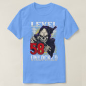 58e gamer-skeletniveau 58 ontgrendeld gam t-shirt (Design voorkant)
