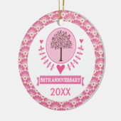58e Jubileum Love Gift Couples Tree Keramisch Ornament (Links)