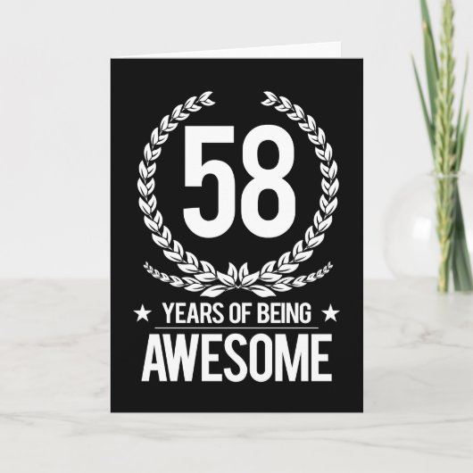58e verjaardag (58 jaar Geweldige) Kaart (Voorkant)