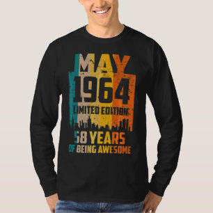 58e verjaardag 58 jaar Geweldige sinds mei 1964 Vi T-shirt