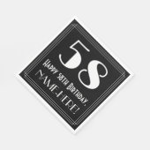 58e verjaardag ~ Art Deco Geïnspireerde look "58", Servet (Hoek)