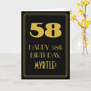 58e verjaardag ~ Art Deco geïnspireerde uitstralin Kaart