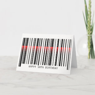 58e Verjaardag Barcode met laser Kaart