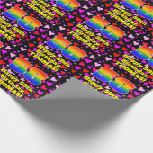 58e verjaardag: Beeldende harten patroon, regenboo Cadeaupapier (Hoek)