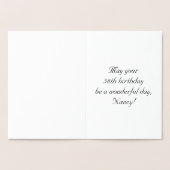 58e verjaardag: Elegant,  Manuscript; de Naam van  Folie Kaarten (Binnen)