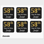 58e verjaardag - Elegante luxe Faux Gold look # Vierkante Sticker (Vel)