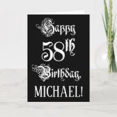 58e verjaardag: Fancy, elegant script + aangepaste Kaart (Voorkant)