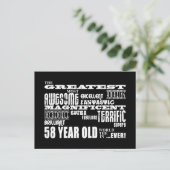 58e verjaardag feest grootste 58 jaar oud uitnodiging briefkaart (Staand voorkant)