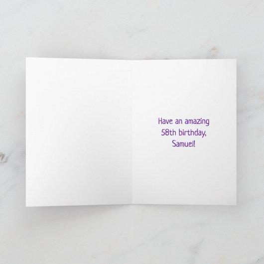 58e verjaardag: Fun Graffiti-geïnspireerde regenbo Kaart (Binnen)