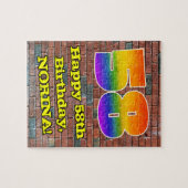 58e verjaardag: Fun Graffiti-geïnspireerde regenbo Legpuzzel (Horizontaal)