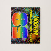 58e verjaardag: Fun, kleurrijk gevuurwerk Legpuzzel (Verticaal)