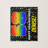 58e verjaardag — Fun, kleurrijk Star Field Pattern Legpuzzel (Verticaal)