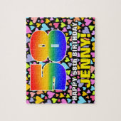 58e verjaardag — Fun, liefhebbende hartvormen + "5 Legpuzzel (Verticaal)