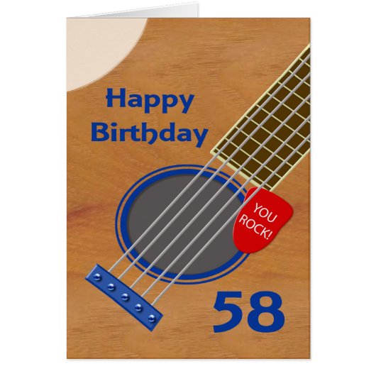 58e verjaardag gitaarspeler Birthday (Voorkant)