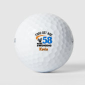 58e verjaardag golf cadeau Cool aandenken Blauw Golfballen (Voorkant)