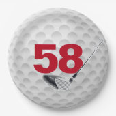 58e verjaardag golfbal design papier Bord (Voorkant)
