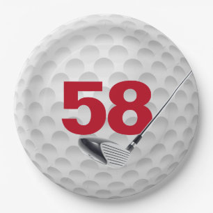 58e verjaardag golfbal design papier Bord