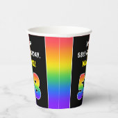 58e verjaardag: kleurrijke regenboog # 58, aangepa papieren bekers (Rechts)