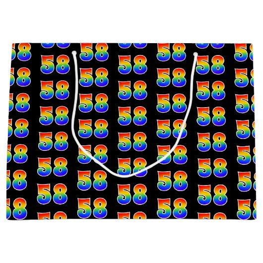 58e verjaardag: Leuk Regenboog Event Nummer 58 Pat Groot Cadeauzakje (Voorkant)